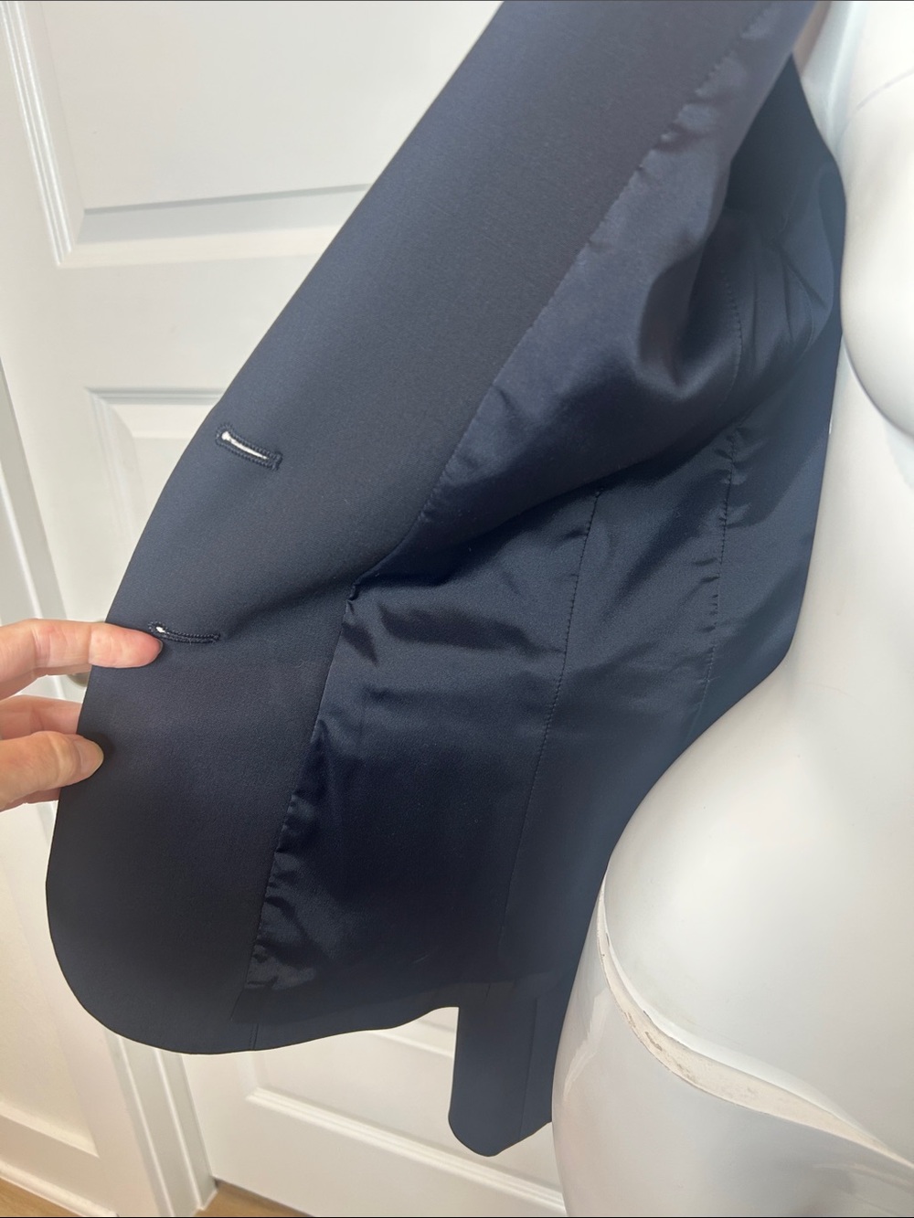 Theory Navy Blue Two-Button Tailored Blazer - Picture 6 of 11